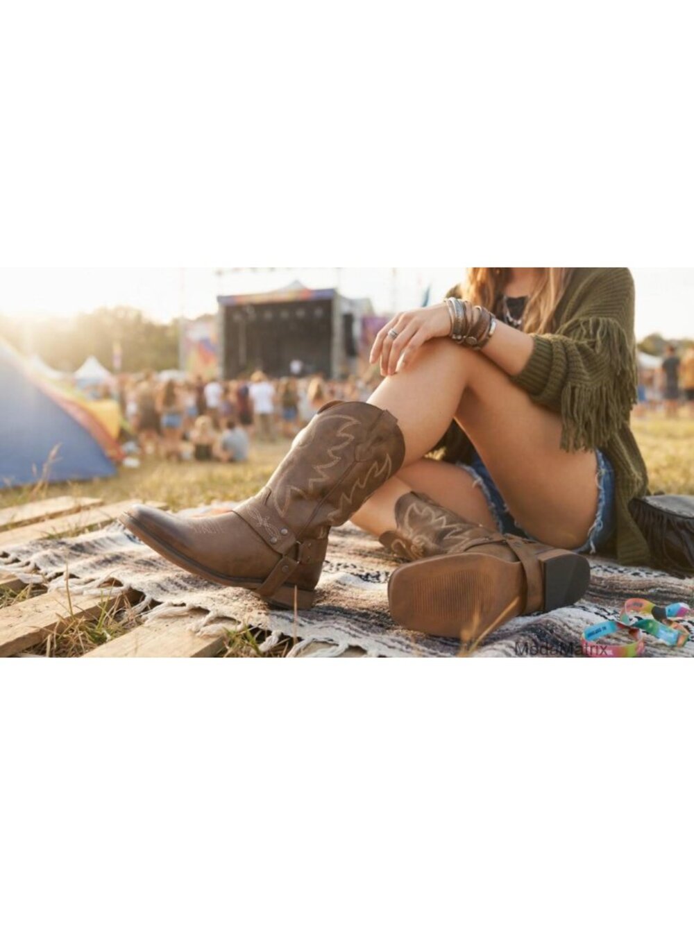 Women's Square Toe Cowboy Boots Wide Calf Faux Leather Mid-Calf Western - Picture 6 of 6